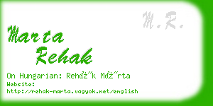 marta rehak business card